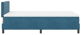Cama Box Spring vidaXL com Colchão Azul Escuro 120x200 cm Veludo