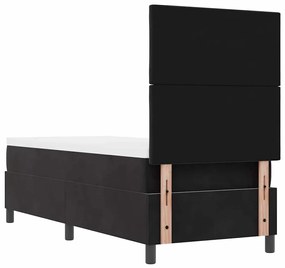 Cama Box Spring vidaXL com Colchão e LED Preto 80x200 cm Veludo