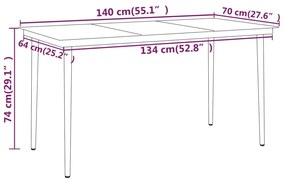 5 pcs Conjunto de jantar para jardim preto