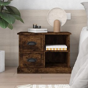 vidaXL Mesa de cabeceira 60x35,5x45 cm cor carvalho fumado