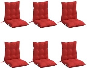 Almofadões cadeira encosto baixo 6 pcs tecido oxford vermelho