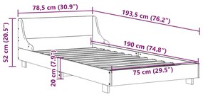 Cama sem colchão 75x190 cm madeira de pinho maciça