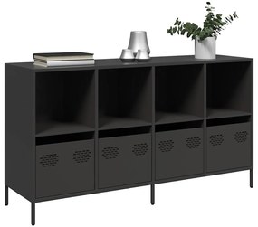 Aparador 135x39x73,5 cm aço laminado a frio preto
