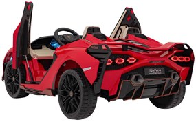 Carro elétrico para Crianças 2 Lugares Lamborghini SIAN 24V 4x4 Rodas Espuma EVA, Assento	couro ecológico Vermelho