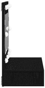 Armário de Espelho LED vidaXL em Carvalho Preto - 90x31,5x62 cm