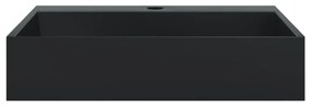 Lavatório 50x38x11 cm mineral/mármore fundido mate preto
