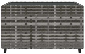 4 pcs conjunto lounge de jardim c/ almofadões vime PE cinzento