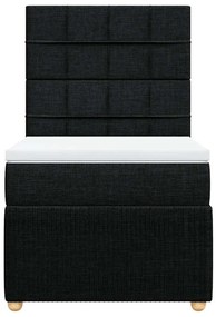 Cama com molas/colchão 90x190 cm tecido preto