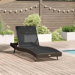 vidaXL Espreguiçadeira Castanho 197 x 70 x 82 cm Rattan Sintético