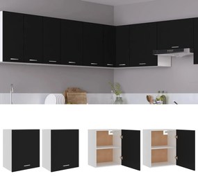 Armários de parede “Lyon” 2 pcs derivados madeira preto