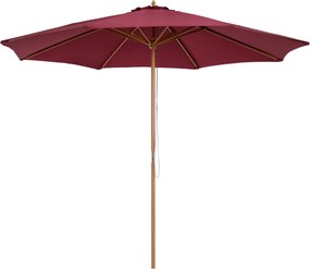 Outsunny Guarda-sol de jardim guarda-sol reto dupla cobertura em madeira poliéster proteção solar Ø 3 x 2,5 m vermelho | Aosom Portugal