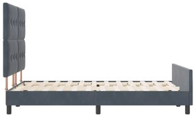 Cama vidaXL Cinza Escuro 160x200 cm Veludo
