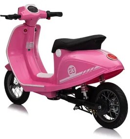 Scooter, Vespa elétrica Crianças 24V com tração de 350 watts, pneus de ar, assento em imitação de couro Rosa