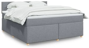 vidaXL Cama com molas/colchão 180x200 cm tecido cinzento-claro