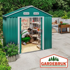 Abrigo de jardim em metal 196x132x188cm verde