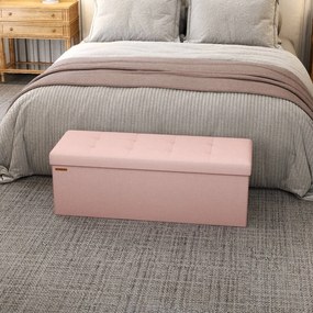 Banco com espaço de arrumação, 38 x 110 x 38 cm rosa pastel