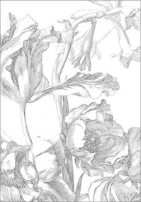 Papel de parede não tecido Engraved Flowers