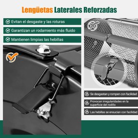 Espalhador de composto para Jardim de 31 cm com rolo para turfa e cabo em T ajustável em altura, com cesto de malha metálica para jardim ou relvado, p