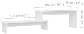 Móvel de TV 180x30x43 cm derivados de madeira branco