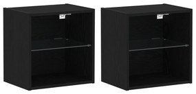 Prateleira Flutuante vidaXL 2 pcs Carvalho Preto 40x28,5x40 cm Madeira