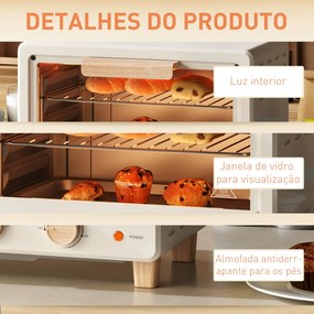 Forno Elétrico de Mesa Mini Forno de 16L Forno Elétrico com Porta de V