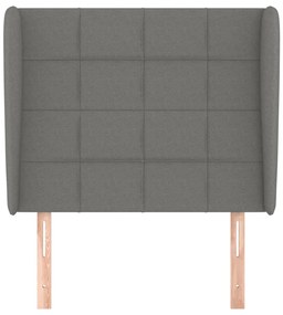 Cabeceira cama c/ abas tecido 103x23x118/128 cm cinzento-escuro