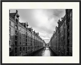 Impressão digital emoldurada Speicherstadt Hamburg