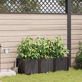 vidaXL Jardineiras de Jardim 1 pc Castanho 120 x 40 x 37.5 cm Plástico