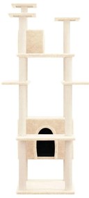 Árvore para gatos c/ postes arranhadores sisal 162 cm cor creme