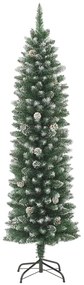 Árvore de Natal artificial fina com suporte PVC 240 cm