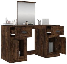 Toucador com espelho 130x50x132,5 cm cor carvalho fumado