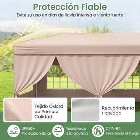 Tenda dobrável com 6 painéis laterais 300 x 600 x 250-270 cm, 6 x Sacos de areia, estrutura metálica, altura ajustável, 10 estacas, 6 cordas, saco com