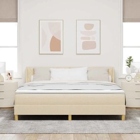 Cama Box Spring com Colchão em Tecido Creme, 180x200 cm