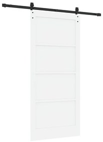 Porta Deslizante com Conjunto de Ferragens Branca 93x202 cm Madeira de