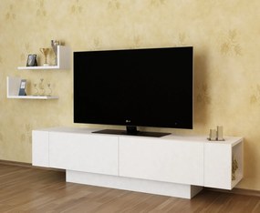 Móvel de TV "Ekol" com Prateleiras de Parede – Branco - 150x31.5x40 cm