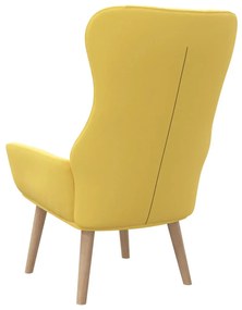 Poltrona Kalani WingBack em Tecido - Amarelo Mostarda - Design Nórdico