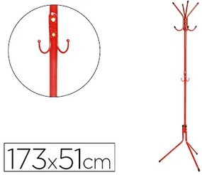 Bengaleiro Metálico Q-connect Vermelho 8 Suportes 173x51 cm