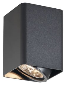 Foco de superfície de design preto GU10 70mm giratório e inclinável - Vox