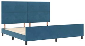 Cama vidaXL Azul Escuro 200x200 cm Veludo
