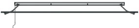Toldo Retrátil Manual vidaXL Listrado em Vermelho e Branco 450x300 cm
