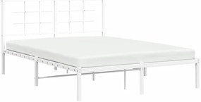 Estrutura de cama com cabeceira 135x190 cm metal branco