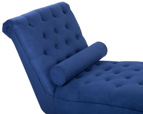 Chaise-longue em tecido azul MURET Beliani