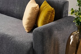 **** Conjunto de Sofás Noya – Cinzento – 3 Lugares (220x87x70 cm) e 1