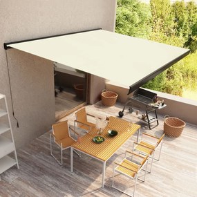 vidaXL Toldo manual com caixa 450x300 cm creme