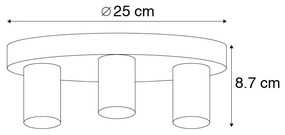 LED Candeeiro de teto inteligente redondo dourado incluindo 3 WiFi G95 - Facil Design,Moderno