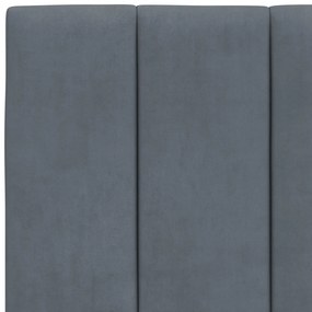 Estrutura de cama c/ luzes LED 180x200cm veludo cinzento-escuro