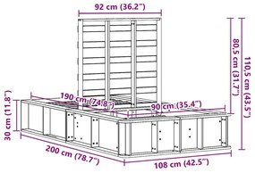 Estrutura da Cama Castanho-mel 90 x 190 cm Madeira maciça