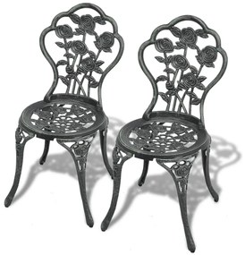 vidaXL Cadeiras de bistrô 2 pcs alumínio fundido verde