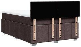 Cama com molas/colchão 160x200 cm tecido castanho-escuro