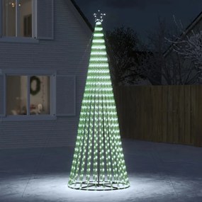358069 vidaXL Iluminação p/ árvore de Natal cone 688 LEDs 300 cm branco frio